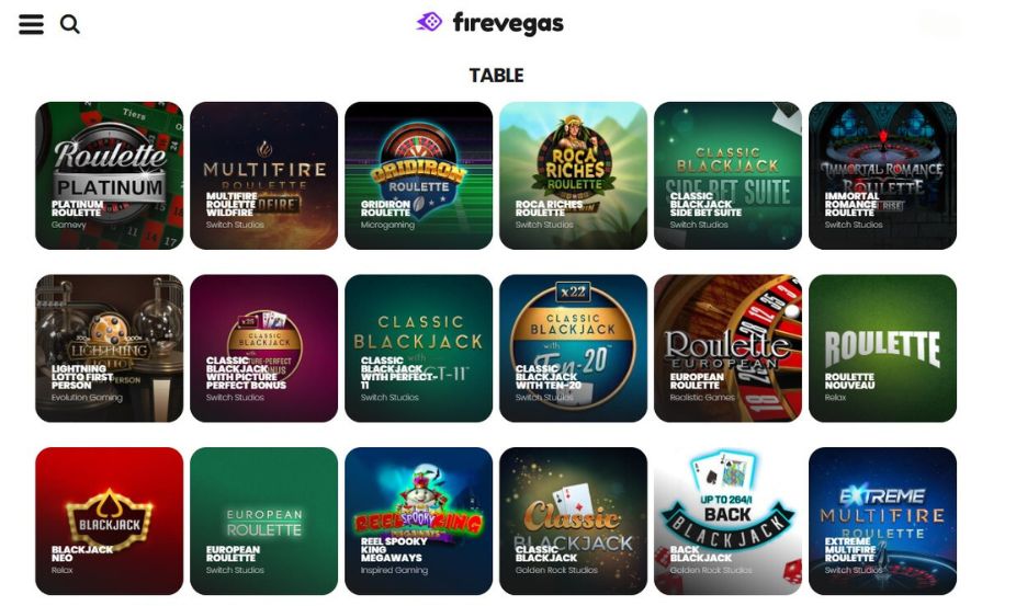 FireVegas Casino Games Desktop