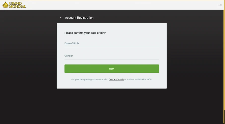 Grand Mondial Casino Sign Up Step 3