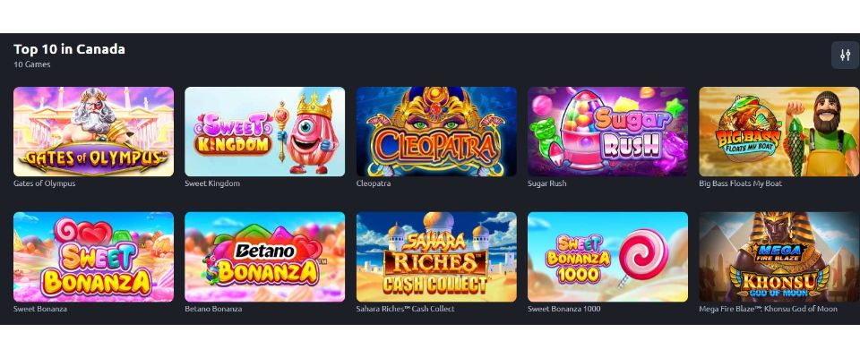 Betano Casino - Top Ten Games in Canada